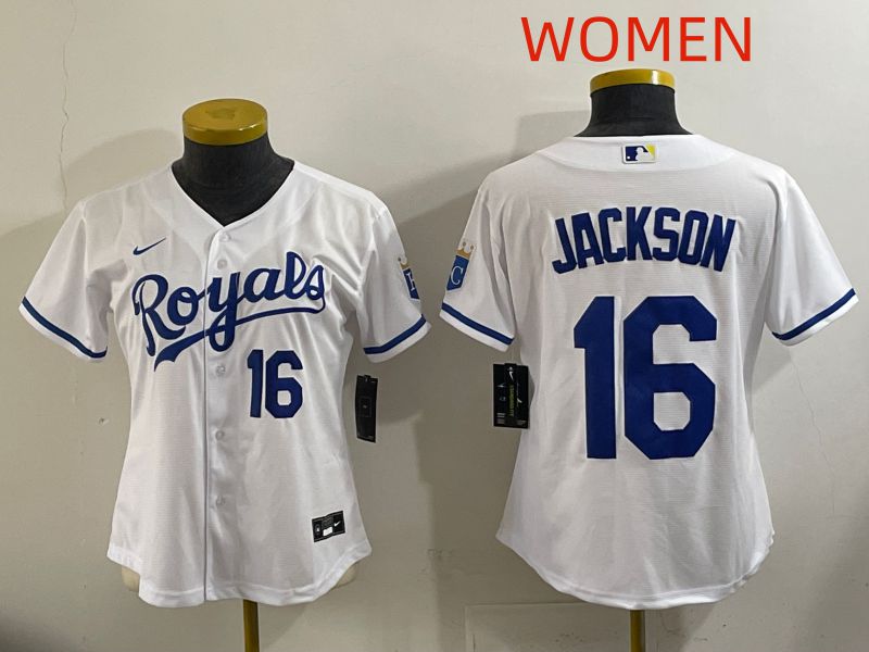 Women Kansas City Royals #16 Jackson White Game Nike MLB Jersey style 004->baltimore orioles->MLB Jersey